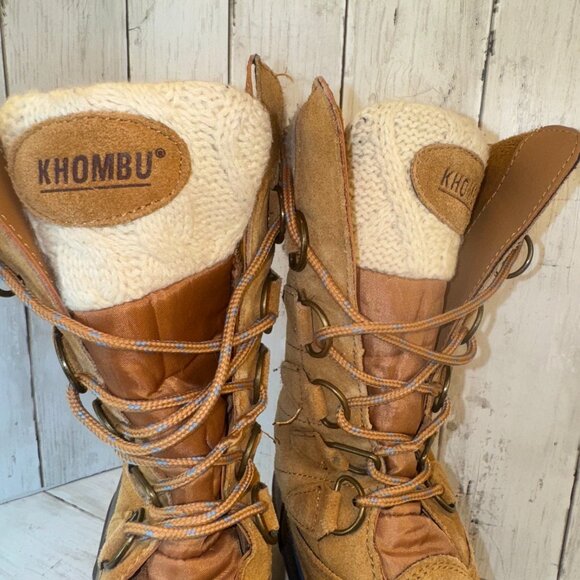 Khombu Boots Womens Size 10 Brown Black High Suede Lace Up - Picture 2 of 8